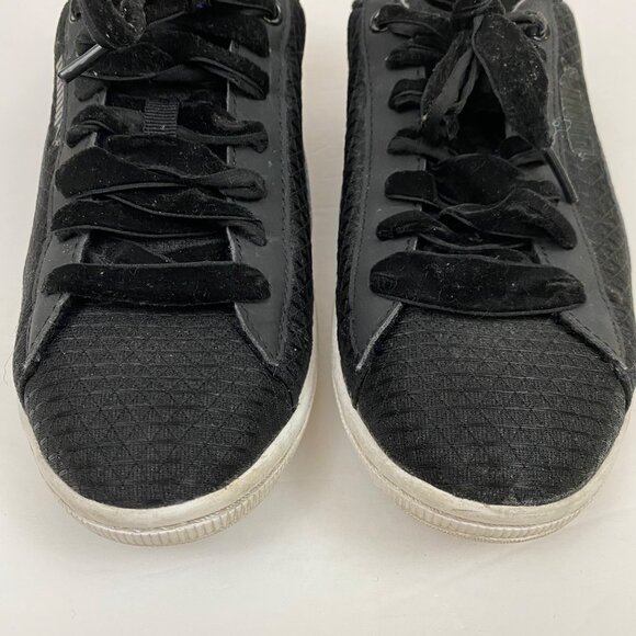 Puma Vikki Swan Black Low Top Sneakers Iridescent Accents Shoes Womens 8 - Picture 2 of 9